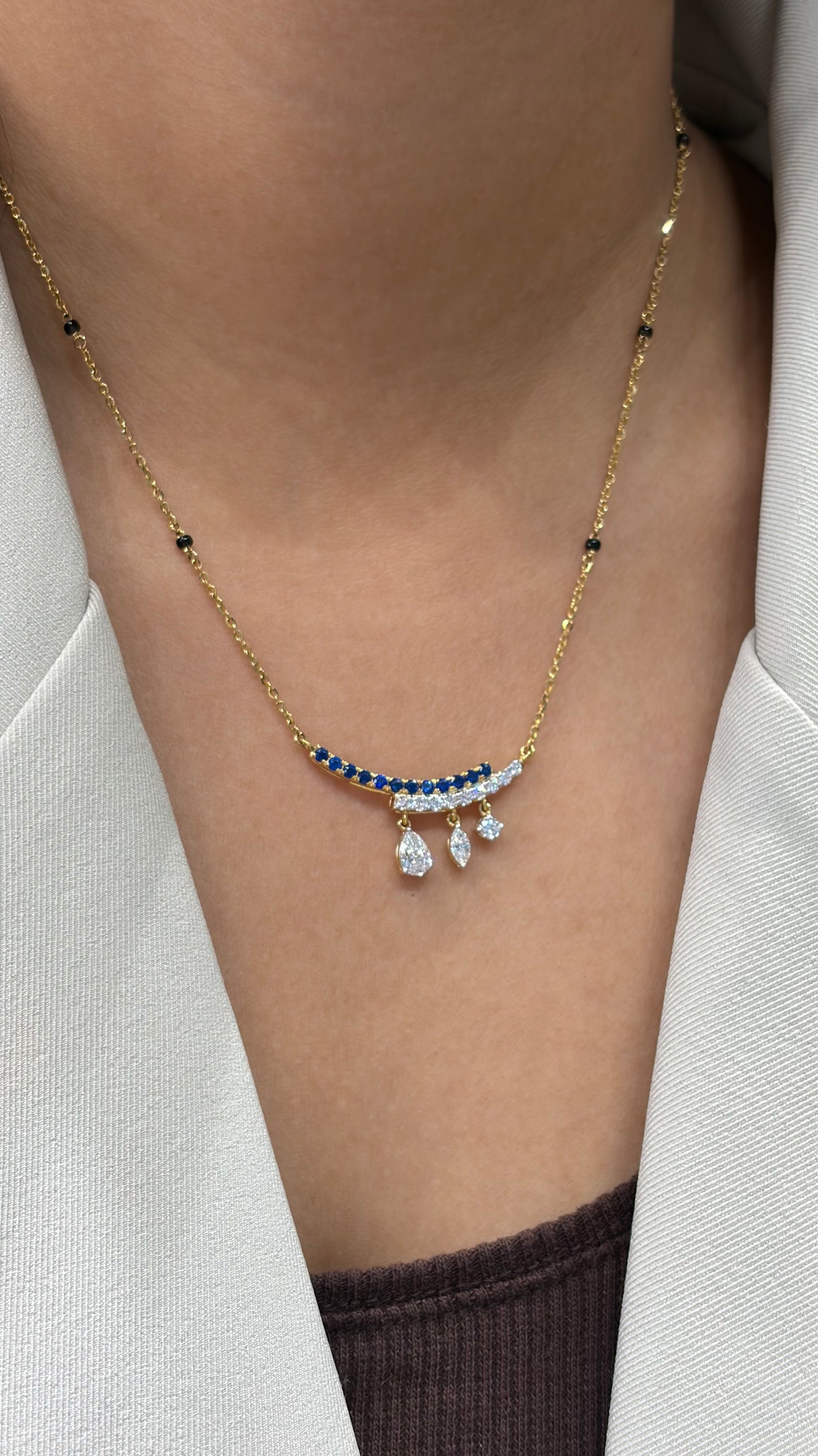 Ruhi Dangling Diamond Mangalsutra in Lab Grown Diamond