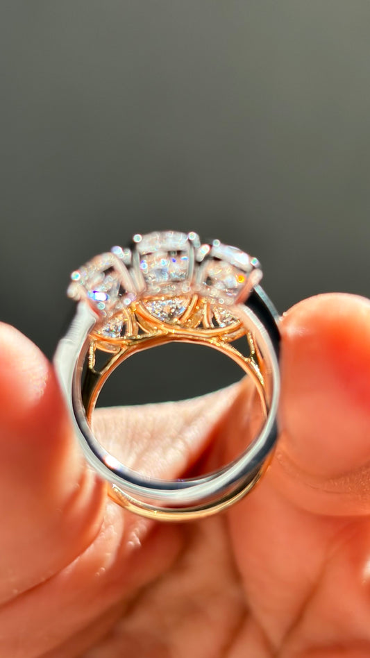 Three Stone Round Solitaire Ring