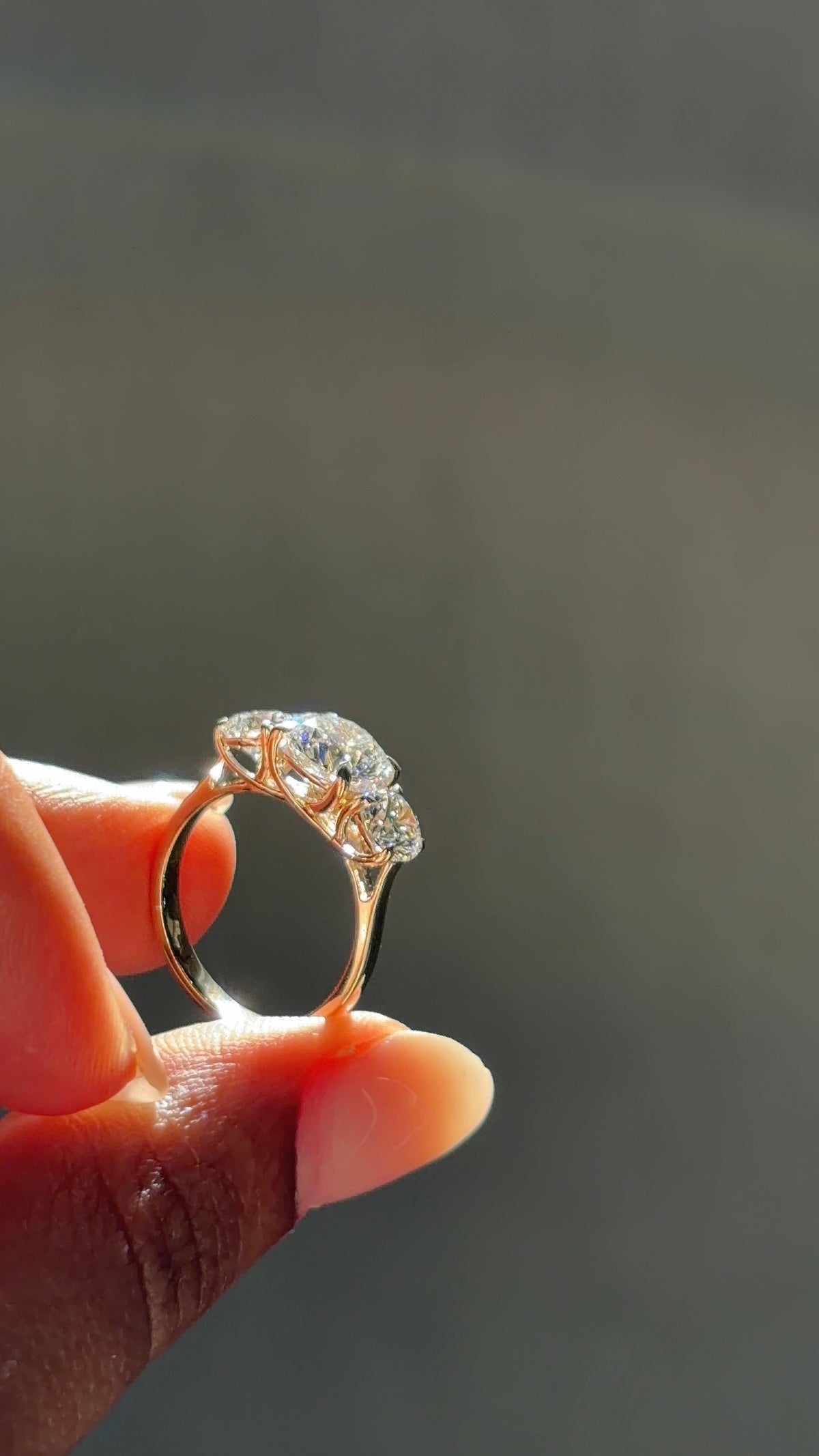Trinity Basket Ring, IGI-Certified, open basket setting detail