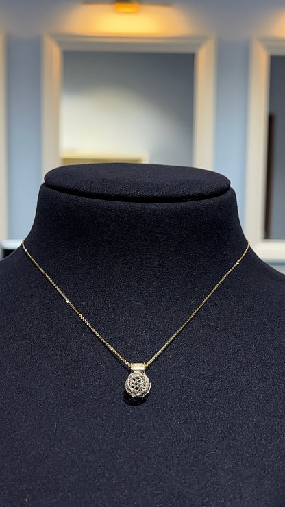 18K Yellow Gold Surya Bindhu Sun Dot Pendant Necklace - Adjustable 16+1 Inch