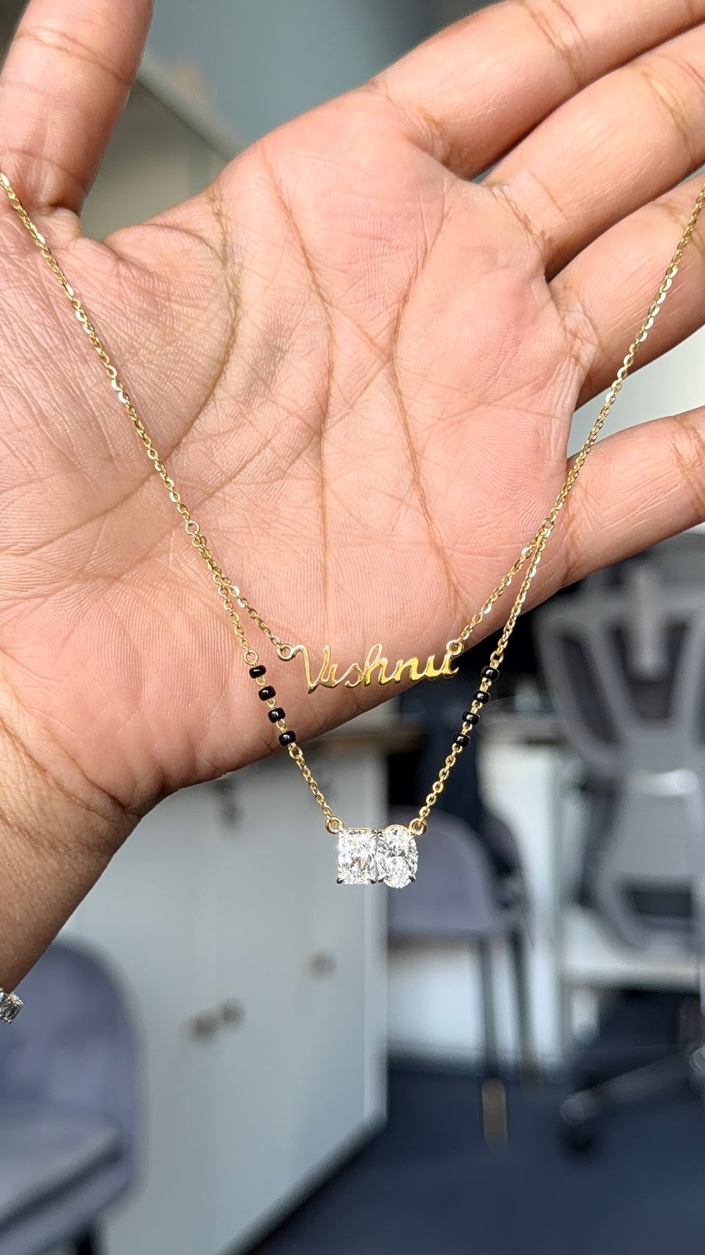 Dual Layer Toi et Moi Custom Name Mangalsutra