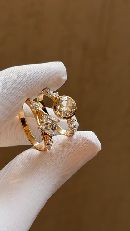 Rosecut Round Diamond Engagement Ring