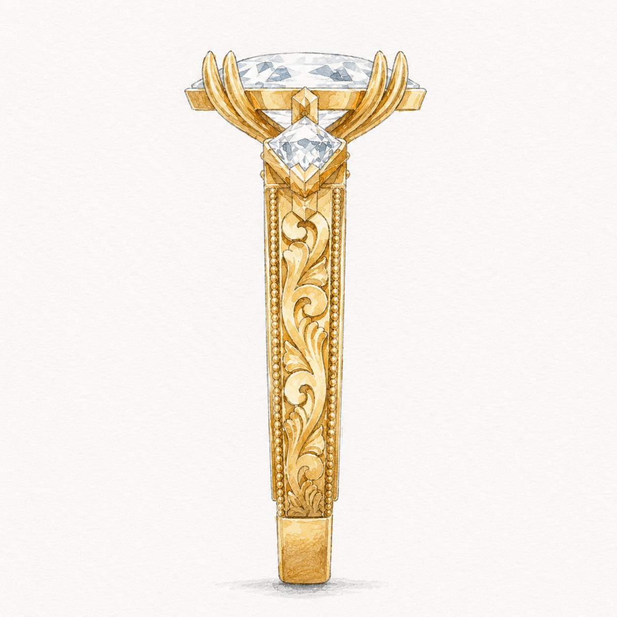 Anarkali Brilliant Cut Dutch Marquise Engagement Ring