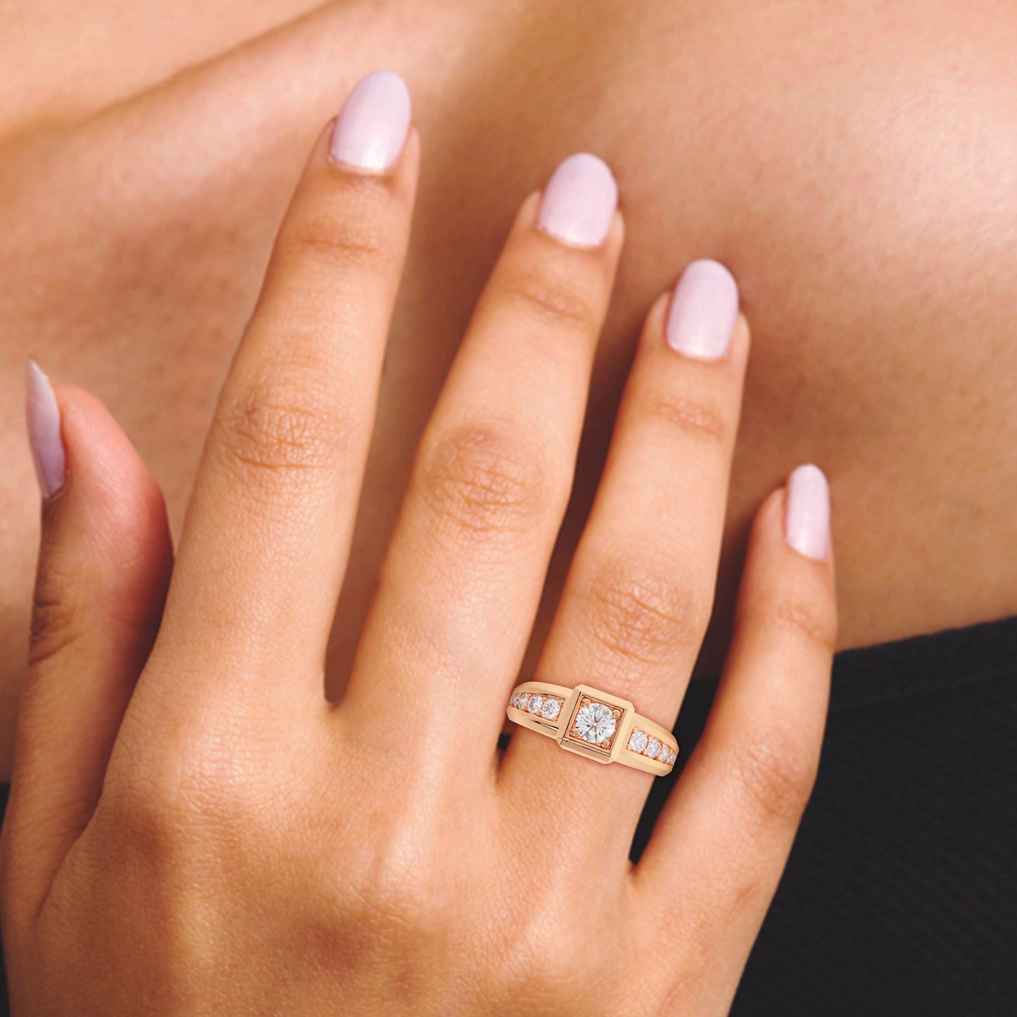 Chanel Round Men’s Engagement Ring in Lab Grown Diamond