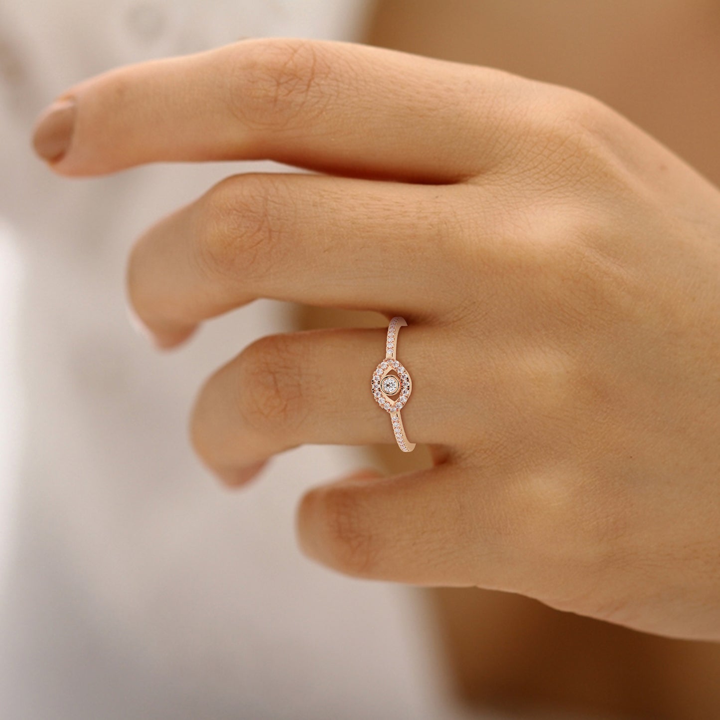 Petite Evil Eye Pinky Ring