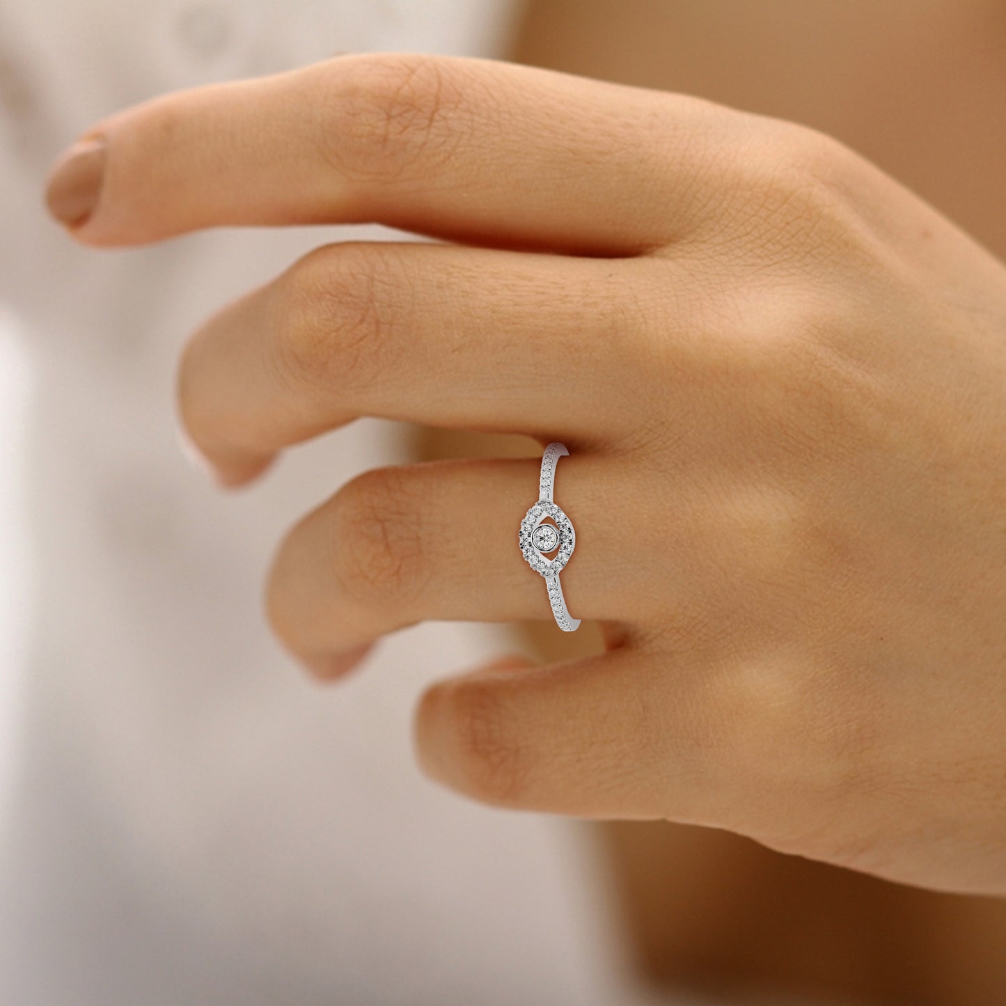 Petite Evil Eye Pinky Ring