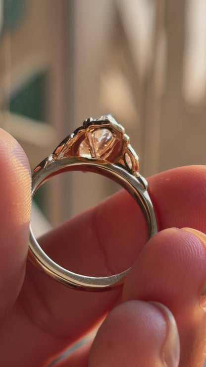 Lotus Marquise Floral Engagement Ring