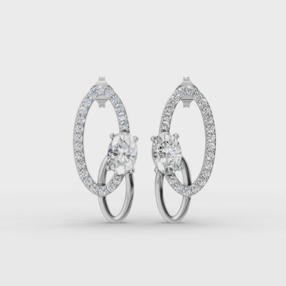Aarika Oval Diamond Drop Earrings