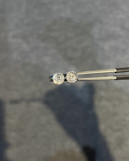 Portuguese Cut Lab-Grown Diamond Studs - 4× More Brilliance 14K/18K Gold