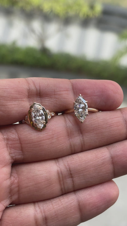 Tulip Setting Marquise Solitaire Engagement Ring