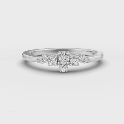 Petite Cluster Stack Ring in Lab Grown Diamond