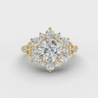 Heirloom Bloom Round Solitaire Engagement Ring in Lab Grown Diamond