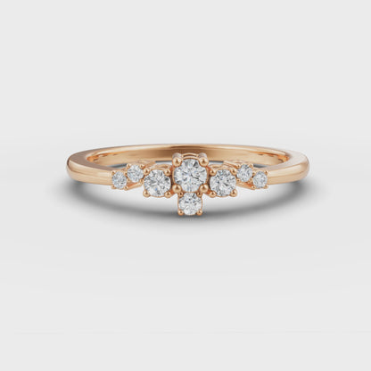 Petite Cluster Stack Ring in Lab Grown Diamond