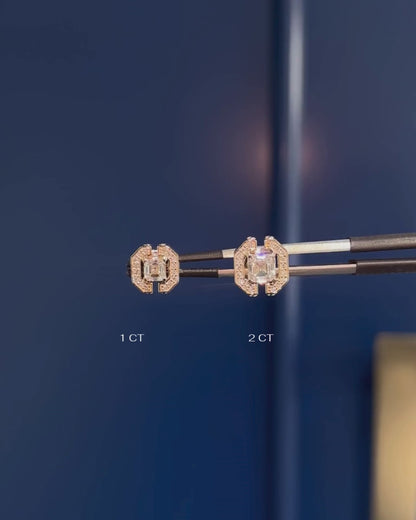 Brill Studs - Premium Asscher Diamond-Cut Earrings | TINCH JEWELS