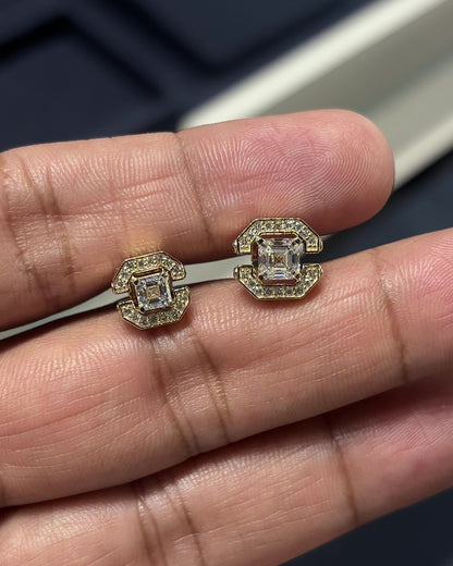 Brill Studs - Premium Asscher Diamond-Cut Earrings | TINCH JEWELS