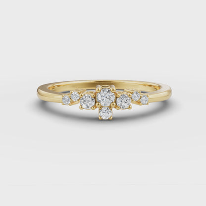 Petite Cluster Stack Ring in Lab Grown Diamond