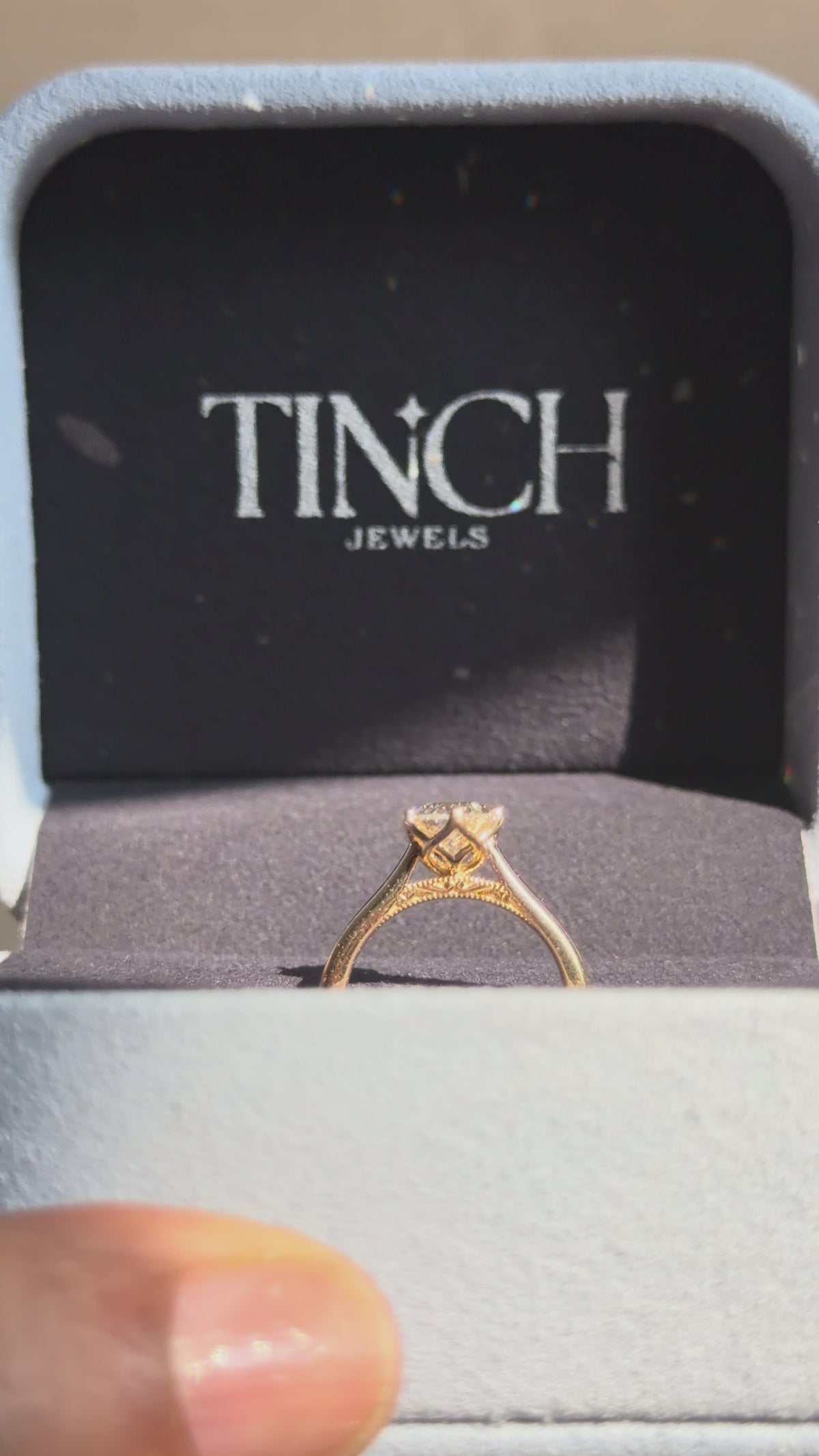 Oval Solitaire Lotus Lace Engagement Ring | Lab-Grown Diamond