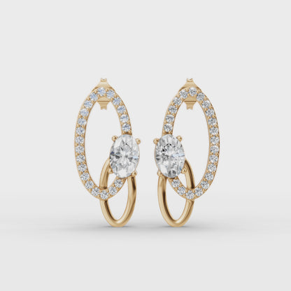 Aarika Oval Diamond Drop Earrings