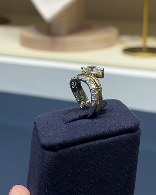 Marquise Duo-Stack Curve Eternity Ring Set