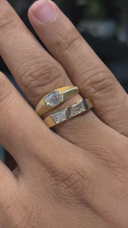 Ashoka Cut Knife Edge Men's Ring