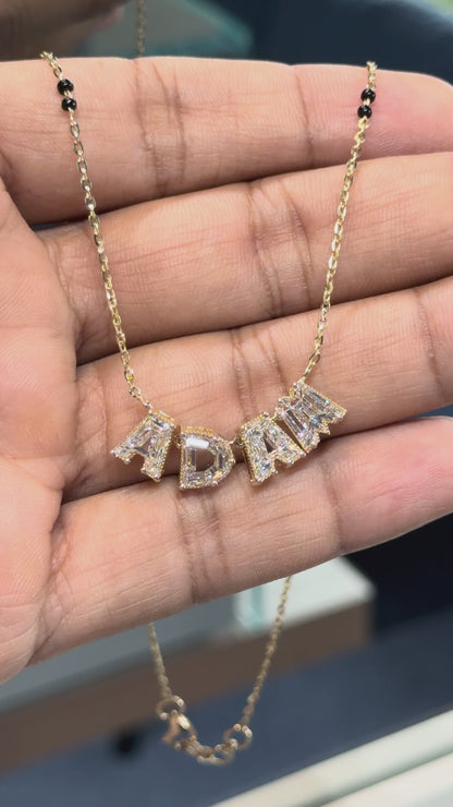 Diamond Letter Name Mangalsutra in Lab Grown Diamond