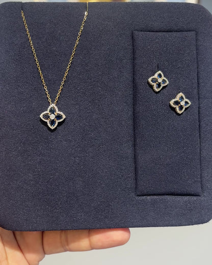 Sapphire Fleur Only Pendant set