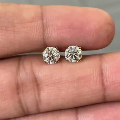 Men’s Octagon Cut Diamond Stud Earrings