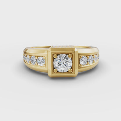 Chanel Round Men’s Engagement Ring in Lab Grown Diamond