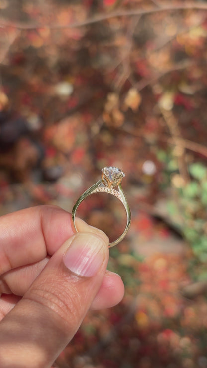 Knife Edge Oval Solitaire Ring