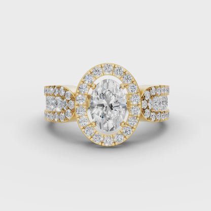 Classic Oval Halo Engagement Ring in Lab Grown Diamond