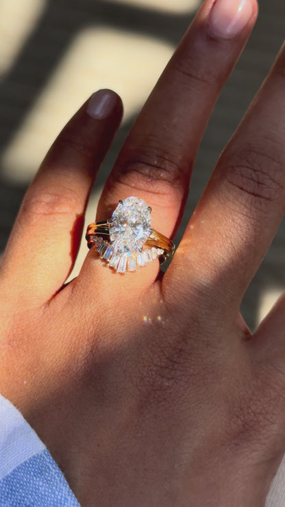 Brilliant-Cut Oval Split Double Band Ring | Lab-Grown Diamond