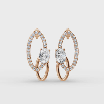 Aarika Oval Diamond Drop Earrings