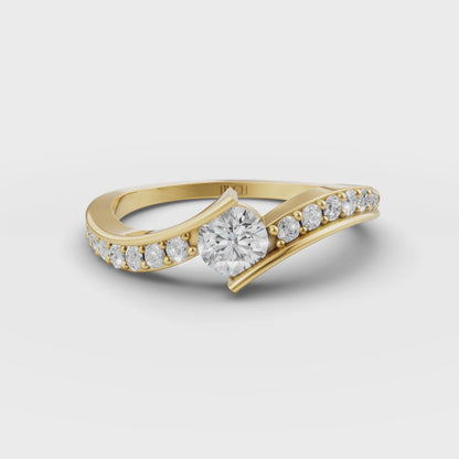 Wave Stack Pinky Ring in Lab Grown Diamond