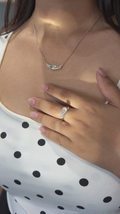 Twin Trapezoid Diamond Necklace